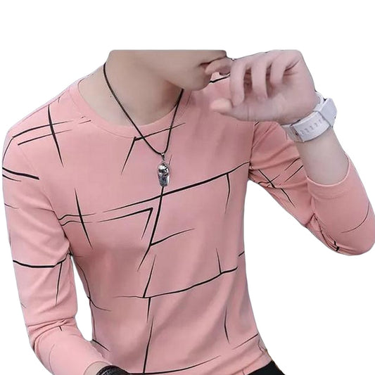 Fancy Cotton Jersey Full Sleeves T Shirt For Men | Best Quality Full Sleeves T Shirt For Men | T Shirt For Boys – Pink T-shirt With Black Print