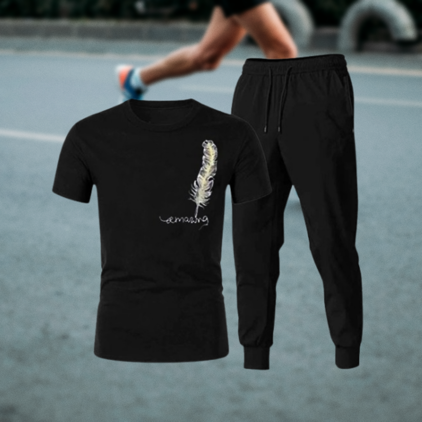 Tracksuit Amazing Trendy Smart Black T Shirt And Trouser For Boys & Men | Fitness Training Muscle Workout Gym Track Suit For Men