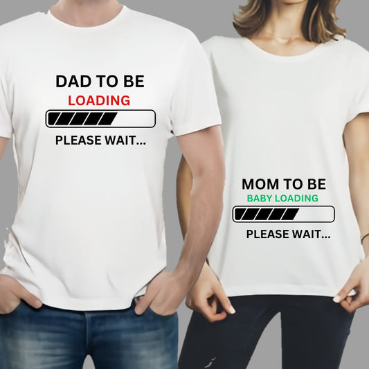 Combo Of Dad To Be & Mom To Be Style White T-shirt With Cute Design – Best Quality T-shirts For Girls | T-shirt For Women – T-shirt For Men