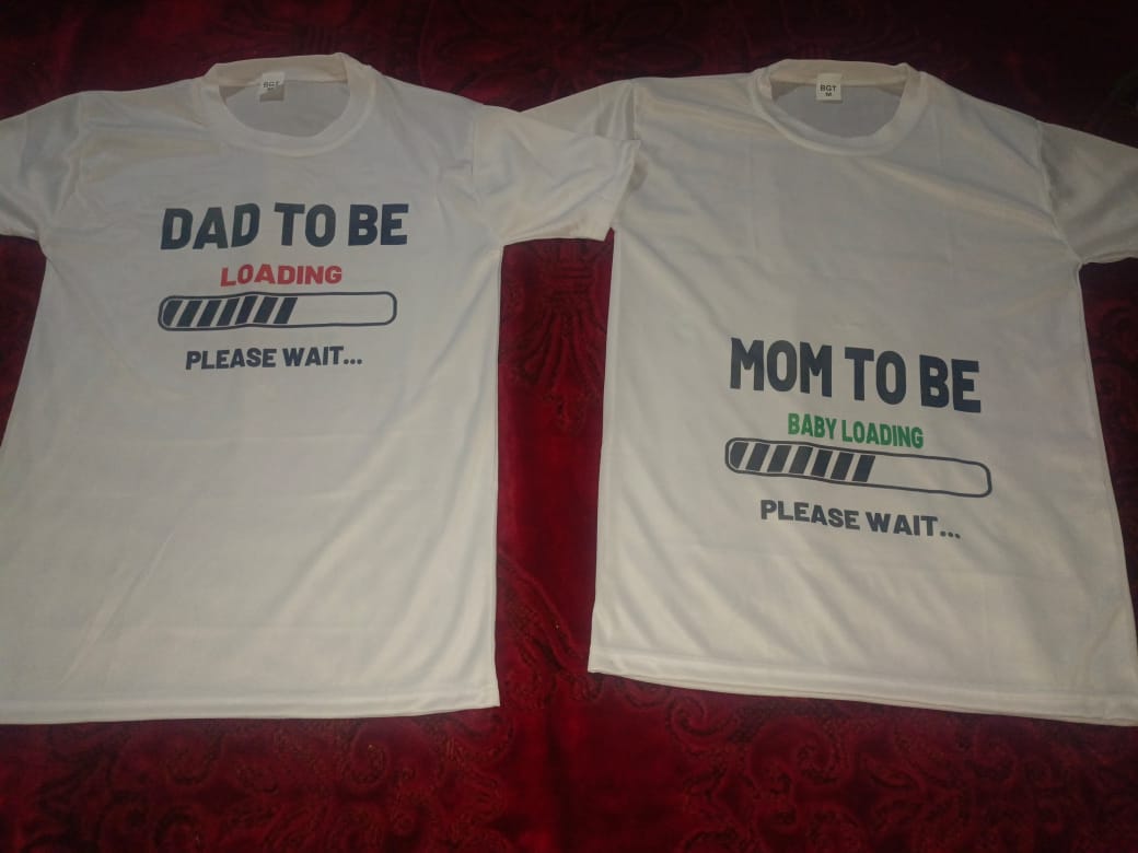 Combo Of Dad To Be & Mom To Be Style White T-shirt With Cute Design – Best Quality T-shirts For Girls | T-shirt For Women – T-shirt For Men