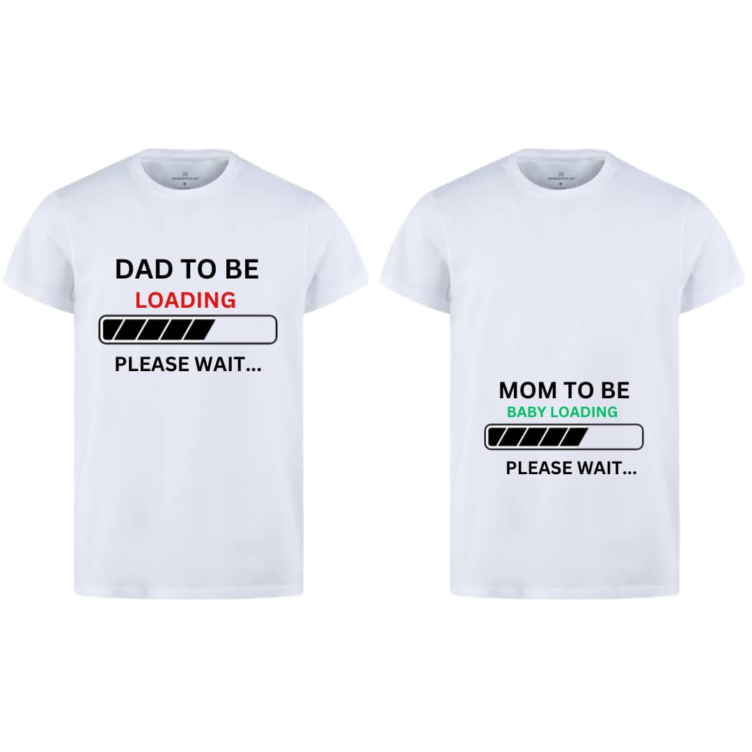 Combo Of Dad To Be & Mom To Be Style White T-shirt With Cute Design – Best Quality T-shirts For Girls | T-shirt For Women – T-shirt For Men