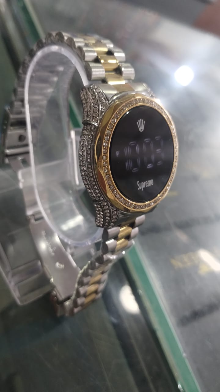 Women Watch Fashion Ladies Watches Full Diamond Touch Screen Led Digital Wristwatch | Stainless Steel Watch (with Box)