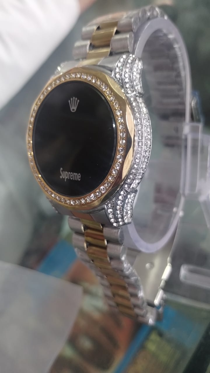 Women Watch Fashion Ladies Watches Full Diamond Touch Screen Led Digital Wristwatch | Stainless Steel Watch (with Box)