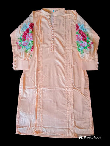 Elegant Embroidered Women's Stitched Shirt And Trouser Set - 2 Pcs