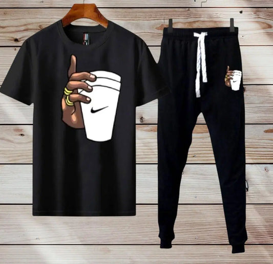 2 Pcs Men's Dri Fit Printed Track Suit
