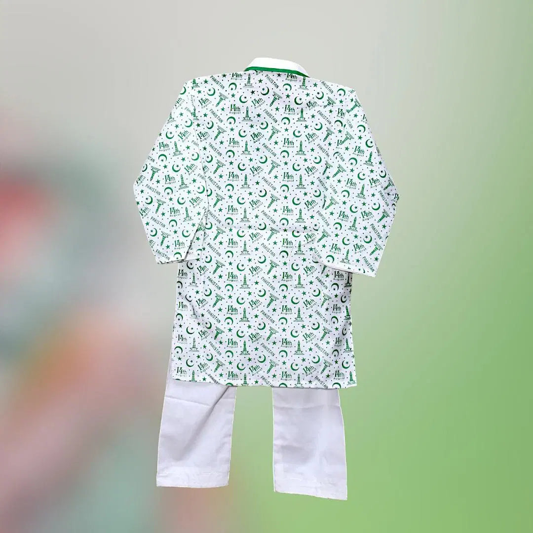 2 Pcs Boy's Cotton Lawn Printed Kurta And Trouser pakistani boy
