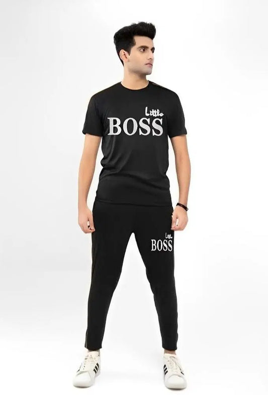 2 Pcs Men's Micro Printed Track Suit