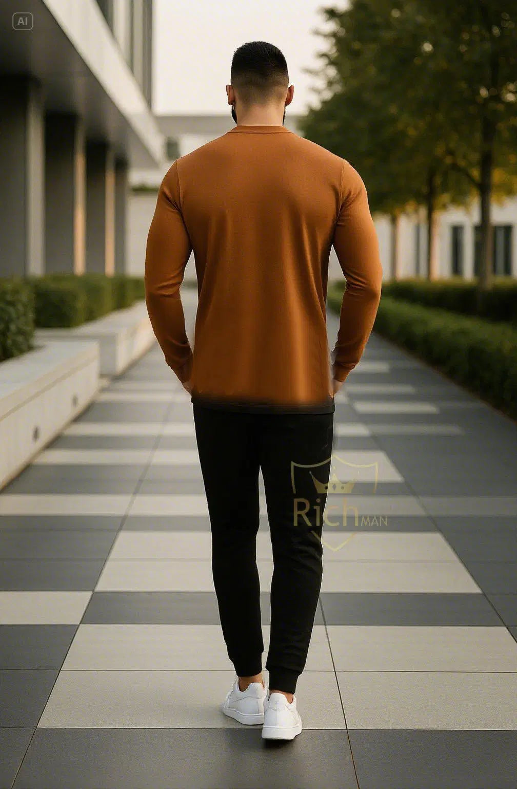 2 Pcs Men's Micro Printed Track Suit