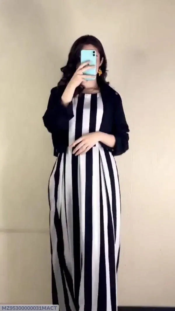 2 Pcs Women's Stitched Linen Printed Maxi Suit