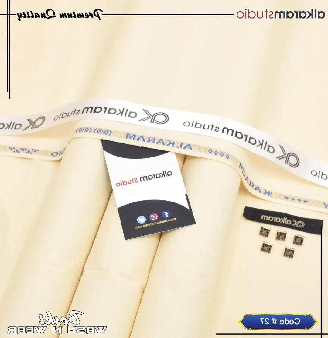 Men’s Unstitched Boski Plain Suit