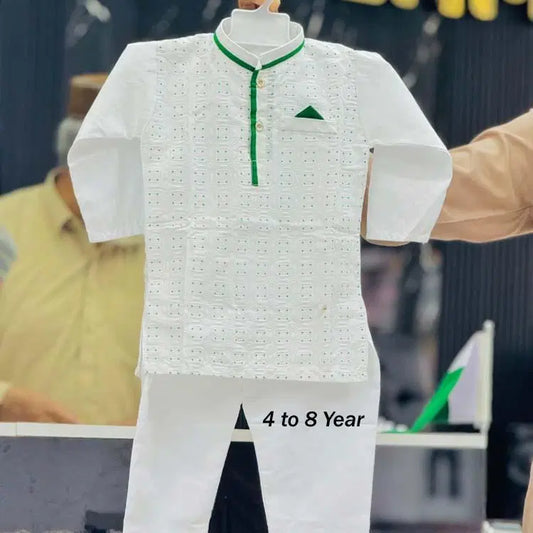 2 Pcs Boy's Cotton Lawn Printed Kurta And Shalwar Suit