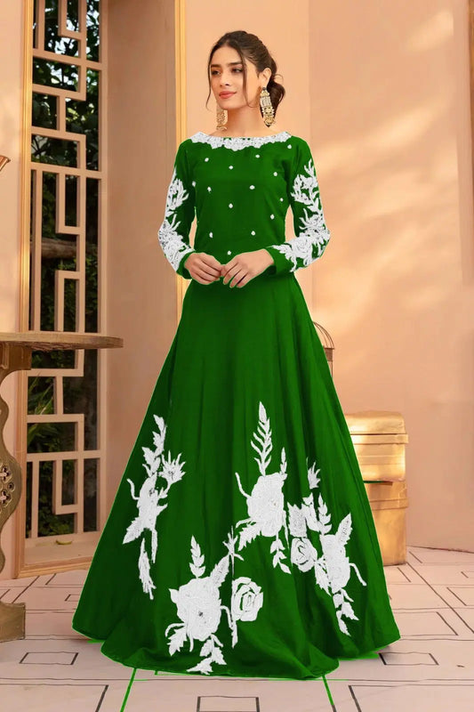 1 Pc Women's Stitched Embroidered Maxi