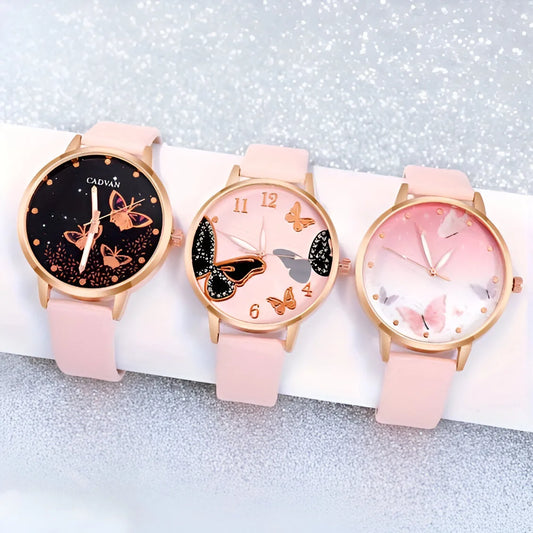 Elegant Alloy Quartz Watch Set – 3pcs