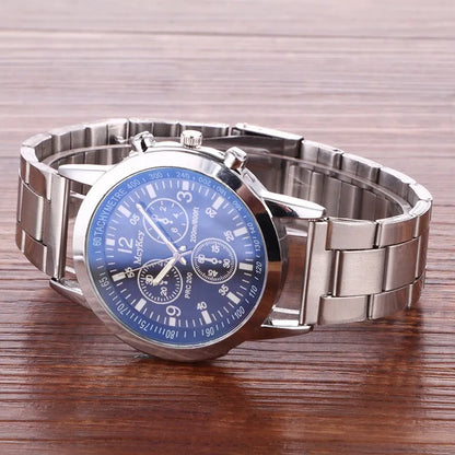 Pack of 2 Classic Luxury Watch for Men / Boys With Silver Hand/Wrist Bracelet Chain