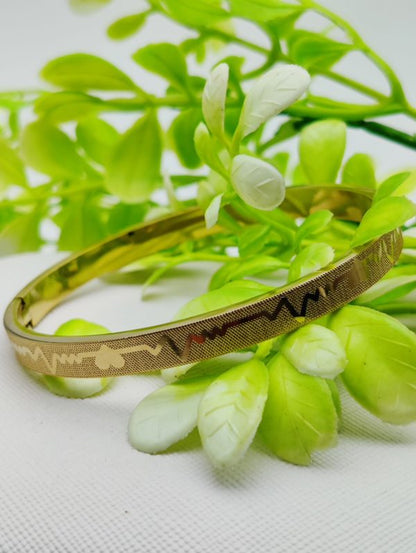 Adjustable Premium Heartbeat-engraved Adjustable Cartier-inspired Gold Bracelets | Best Quality Artificial Bracelet For Girls & Women | Bracelet For Every Occasion | Elegant Design