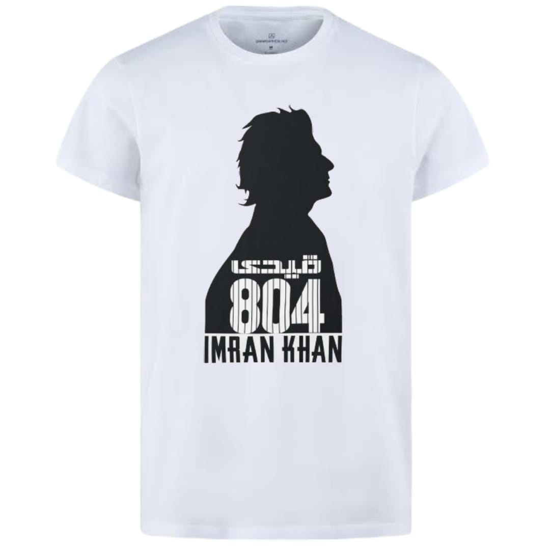 Qaidi 804 Imran Khan Stylish White T-shirt – Best Quality T-shirts For Boys | T-shirt For Men | Printed T-shirts – Qaidi 804 Imran Khan T-shirts