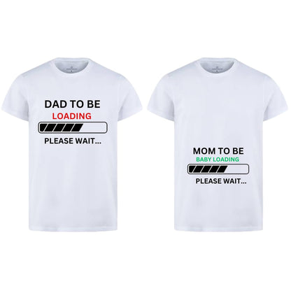Combo Of Dad To Be & Mom To Be Style White T-shirt With Cute Design – Best Quality T-shirts For Girls | T-shirt For Women – T-shirt For Men