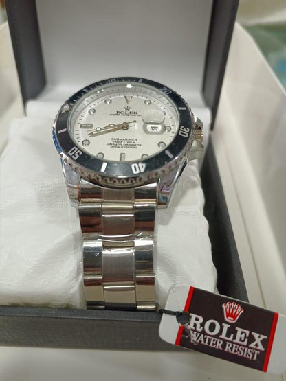 Rolex Men’s Formal Quartz Wrist Watch With Stainless Steel Strap ( With Random Box )