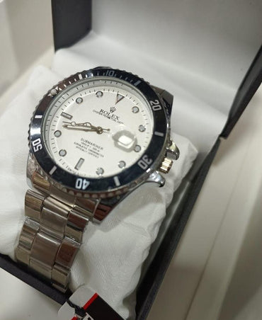Rolex Men’s Formal Quartz Wrist Watch With Stainless Steel Strap ( With Random Box )