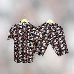 2 Pcs Men's Dhanak Printed T-Shirt & Shorts Tracksuit