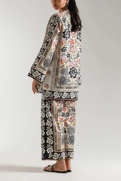Stylish Printed V-Neck Women's Shirt and Trouser Set - 2 Pcs