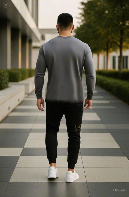 2 Pcs Men's Micro Printed Track Suit