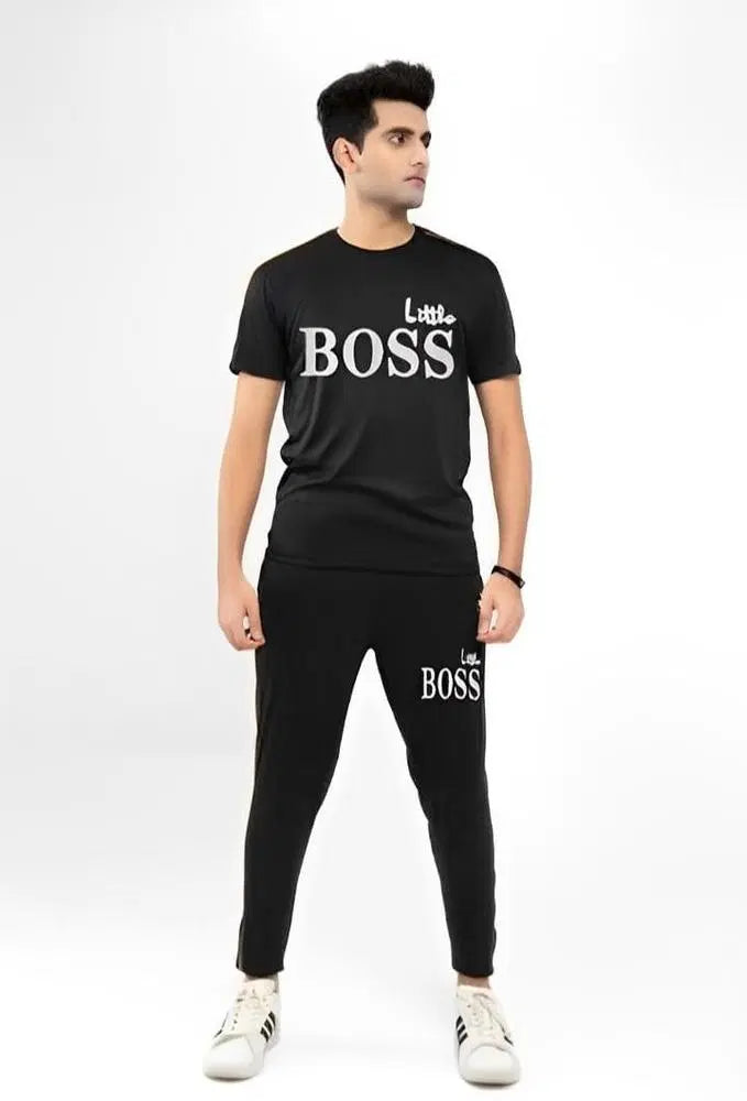2 Pcs Men's Micro Printed Track Suit