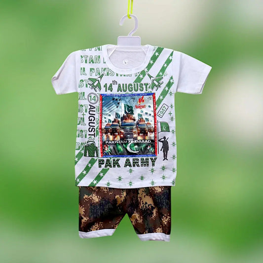 2 Pcs Girl's Cotton Lawn Printed Shirt And Shorts Set