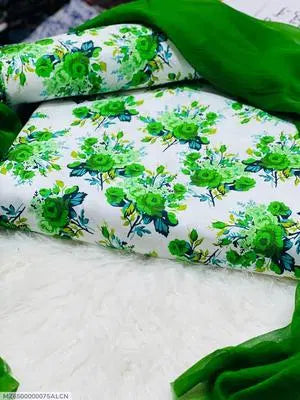 3 Pcs Women's Unstitched Printed Suit