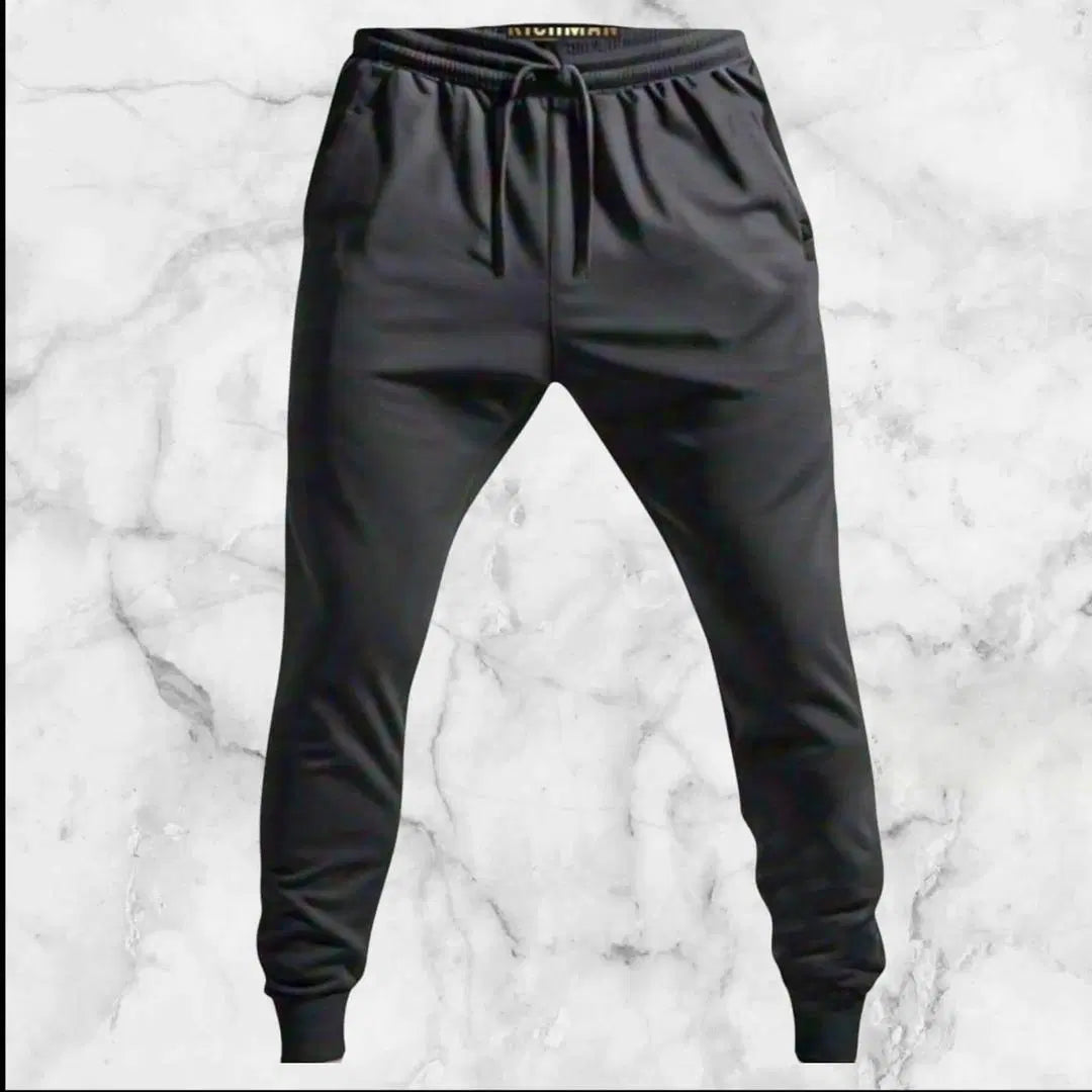 Men's Graphic Sublimation Track Suit - 2 Pcs Polyester Ensemble in Black