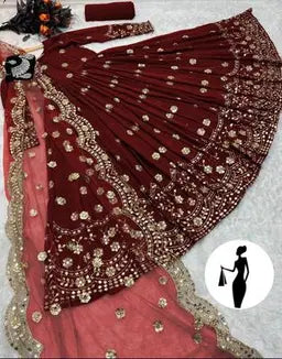 3 Pcs Women's Stitched Embroidered Maxi Suit