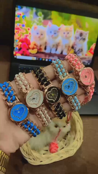 Girl Stainless Steel Bracelet Stylish Watch (without Box)