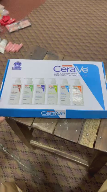Cerave Moisturizing Facial Kit – 6-step Hydra Skincare Set For Face & Body | Includes Cleanser, Moisturizer, Exfoliator & More | Dermatologist-developed