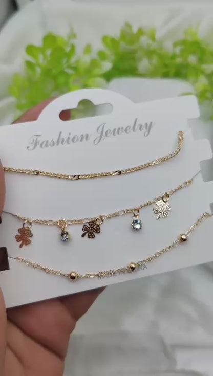 Imported Triple-layered Adjustable Bracelet Set | Best Quality Artificial Bracelet For Girls & Women | Bracelet For Every Occasion | Elegant Design