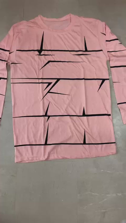 Fancy Cotton Jersey Full Sleeves T Shirt For Men | Best Quality Full Sleeves T Shirt For Men | T Shirt For Boys – Pink T-shirt With Black Print