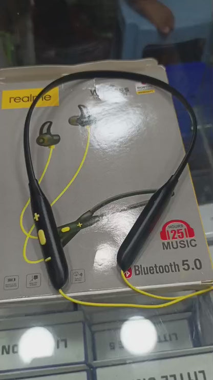 Realme Wireless Stereo Neckband Headset – Bluetooth 5.0 | Deep Bass, Long Battery, Sweatproof Earphones (copy)